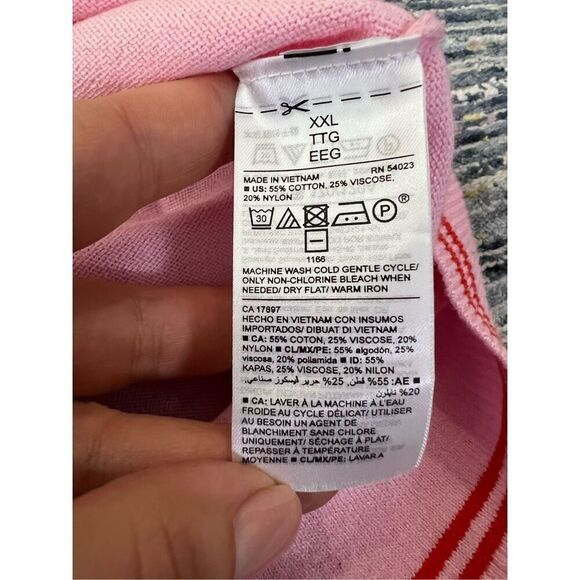 Old Navy NWT Pink And Red LOVE Crew Neck Knit Pullover Sweater sz XXL - Picture 8 of 8